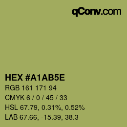 Farbcode: HEX #A1AB5E | qconv.com