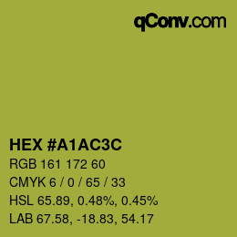 Color code: HEX #A1AC3C | qconv.com