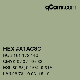 Color code: HEX #A1AC8C | qconv.com