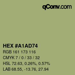 Color code: HEX #A1AD74 | qconv.com