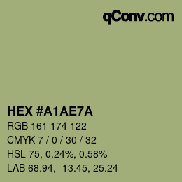 Farbcode: HEX #A1AE7A | qconv.com