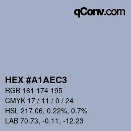 Color code: HEX #A1AEC3 | qconv.com