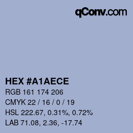 Color code: HEX #A1AECE | qconv.com
