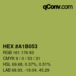 Color code: HEX #A1B053 | qconv.com