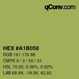カラーコード: HEX #A1B058 | qconv.com