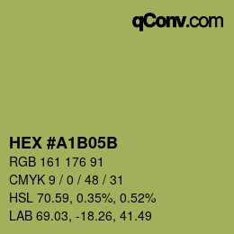 Color code: HEX #A1B05B | qconv.com