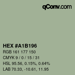 カラーコード: HEX #A1B196 | qconv.com