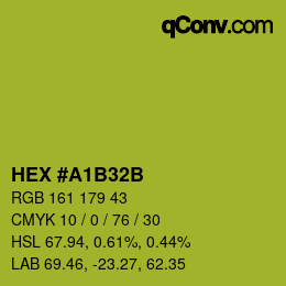 颜色代码: HEX #A1B32B | qconv.com
