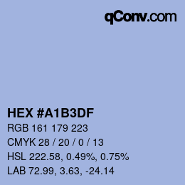 颜色代码: HEX #A1B3DF | qconv.com