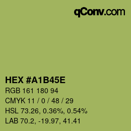 Color code: HEX #A1B45E | qconv.com