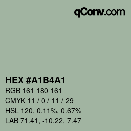 Color code: HEX #A1B4A1 | qconv.com