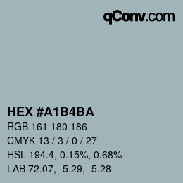 Color code: HEX #A1B4BA | qconv.com