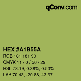 颜色代码: HEX #A1B55A | qconv.com