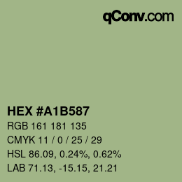 颜色代码: HEX #A1B587 | qconv.com