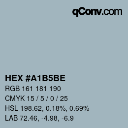 カラーコード: HEX #A1B5BE | qconv.com
