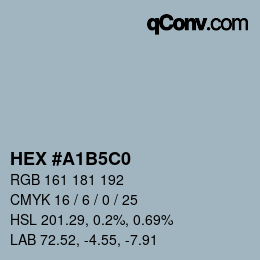 Color code: HEX #A1B5C0 | qconv.com