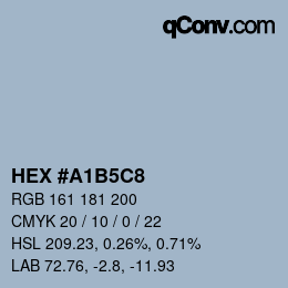 カラーコード: HEX #A1B5C8 | qconv.com