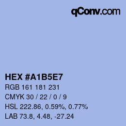 Código de color: HEX #A1B5E7 | qconv.com