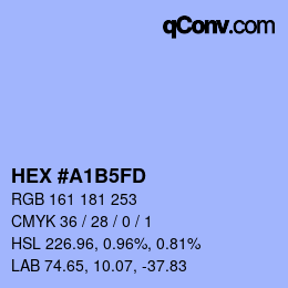 カラーコード: HEX #A1B5FD | qconv.com