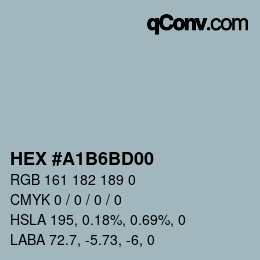 颜色代码: HEX #A1B6BD00 | qconv.com
