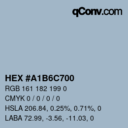 Color code: HEX #A1B6C700 | qconv.com