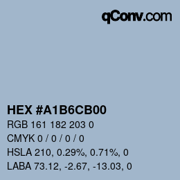Color code: HEX #A1B6CB00 | qconv.com