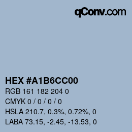 Color code: HEX #A1B6CC00 | qconv.com