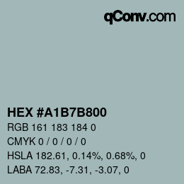 Color code: HEX #A1B7B800 | qconv.com