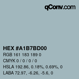 Color code: HEX #A1B7BD00 | qconv.com