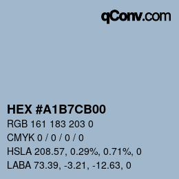 Color code: HEX #A1B7CB00 | qconv.com