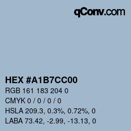 Color code: HEX #A1B7CC00 | qconv.com
