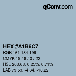Color code: HEX #A1B8C7 | qconv.com