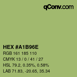 Color code: HEX #A1B96E | qconv.com