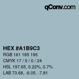 Color code: HEX #A1B9C3 | qconv.com