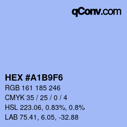 Color code: HEX #A1B9F6 | qconv.com