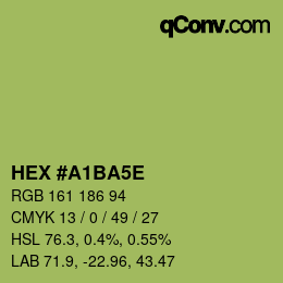 Color code: HEX #A1BA5E | qconv.com