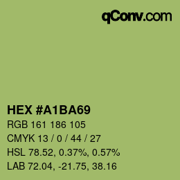 Color code: HEX #A1BA69 | qconv.com