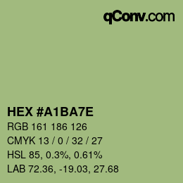 Color code: HEX #A1BA7E | qconv.com