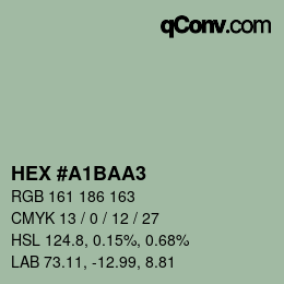 Color code: HEX #A1BAA3 | qconv.com
