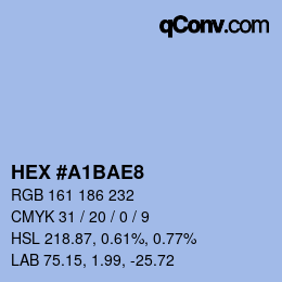 Color code: HEX #A1BAE8 | qconv.com