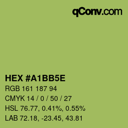 カラーコード: HEX #A1BB5E | qconv.com