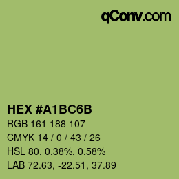 Color code: HEX #A1BC6B | qconv.com