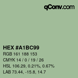 カラーコード: HEX #A1BC99 | qconv.com