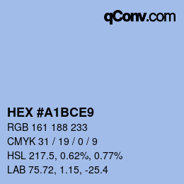 Color code: HEX #A1BCE9 | qconv.com