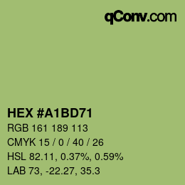 Color code: HEX #A1BD71 | qconv.com