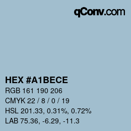 Color code: HEX #A1BECE | qconv.com