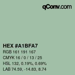 Color code: HEX #A1BFA7 | qconv.com