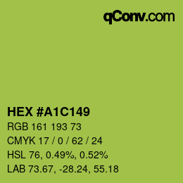 Farbcode: HEX #A1C149 | qconv.com