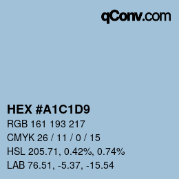 カラーコード: HEX #A1C1D9 | qconv.com