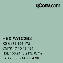 カラーコード: HEX #A1C2B2 | qconv.com